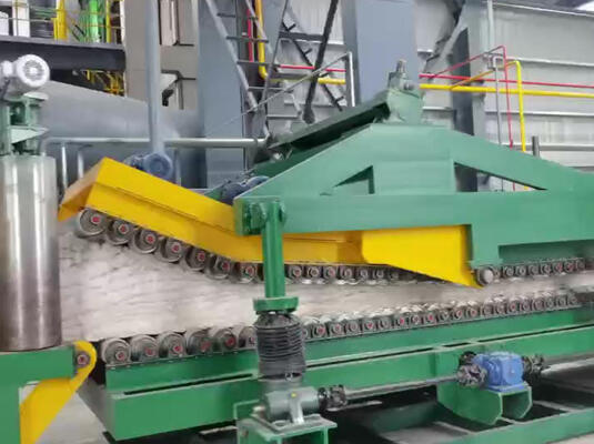 Automatyczna linia produkcyjna wełny skalnej o wydajności 4-8 t/h, sterowanie PLC, do płyt izolacyjnych o grubości 30-200 mm